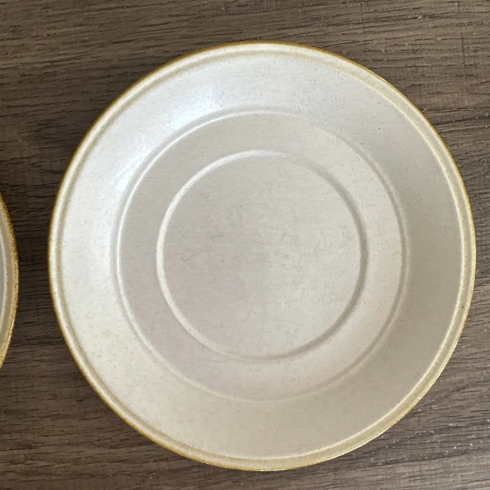 2 Kiln Craft England Bacchus retro Cream with brown‎ Speckled Edging Plates